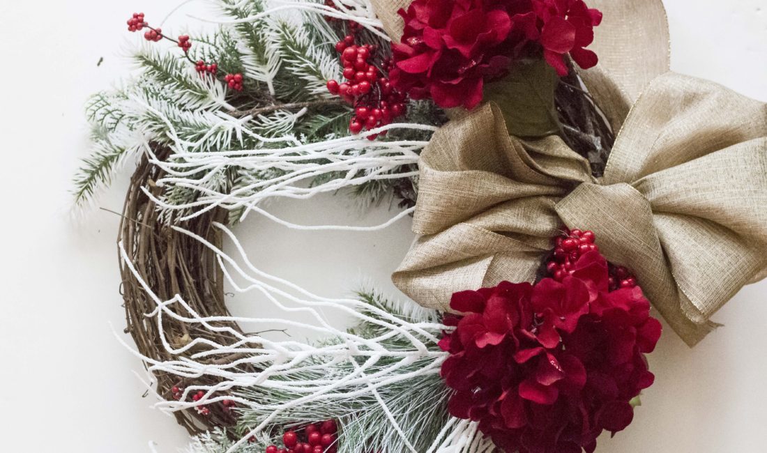 Try this Red and White Christmas wreath tutorial