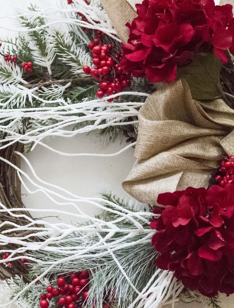 Try this Red and White Christmas wreath tutorial