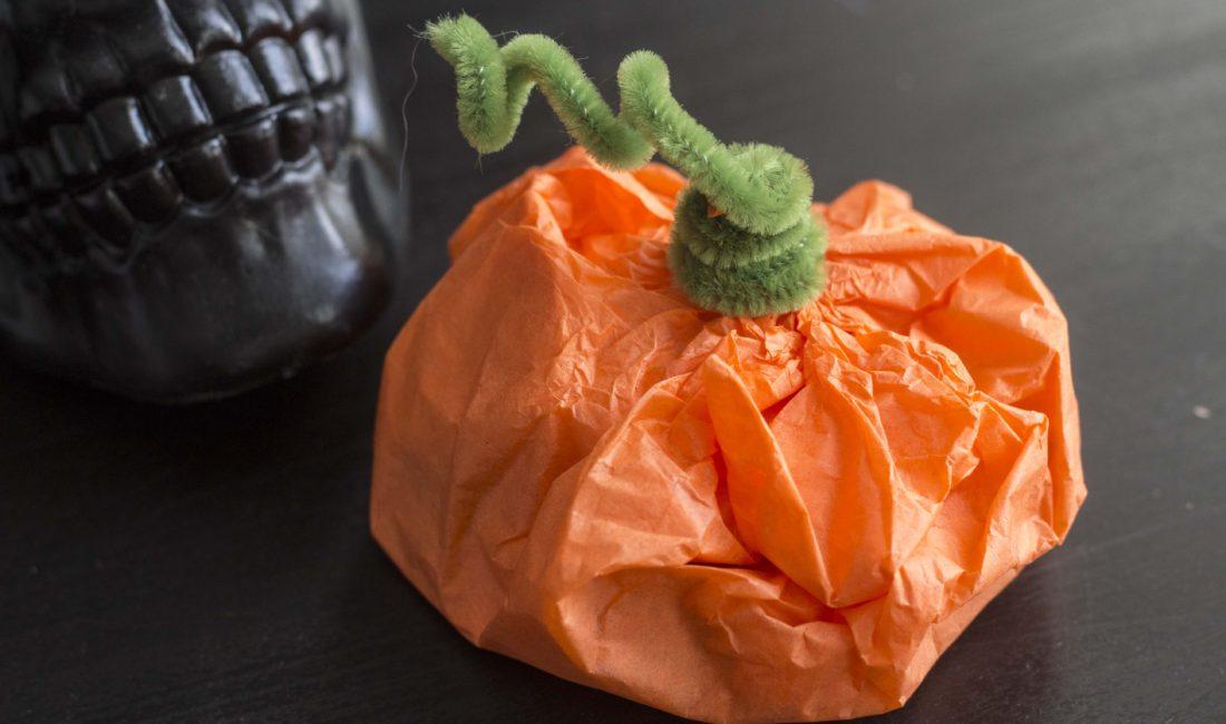 DIY treat paper tissue pumpkins