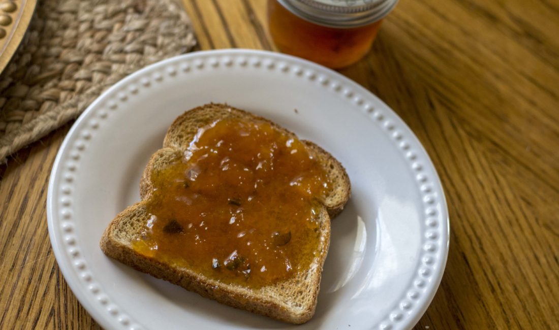 Homemade jalapeno peach jam