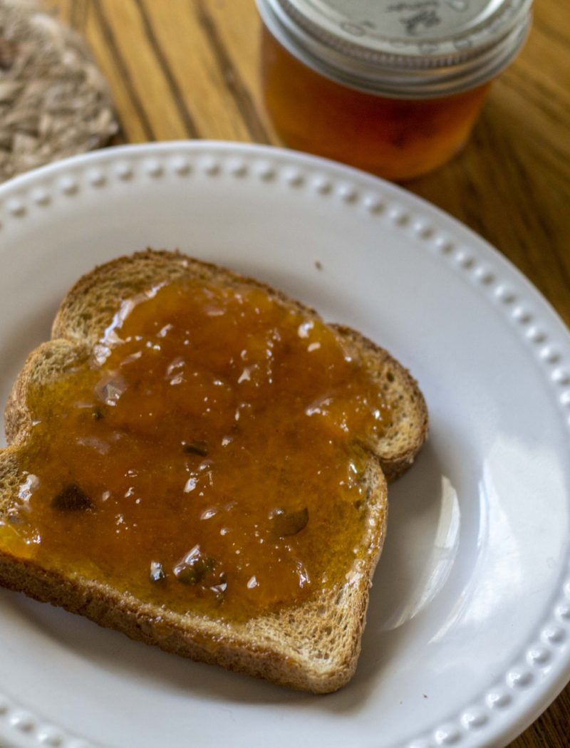 Homemade jalapeno peach jam